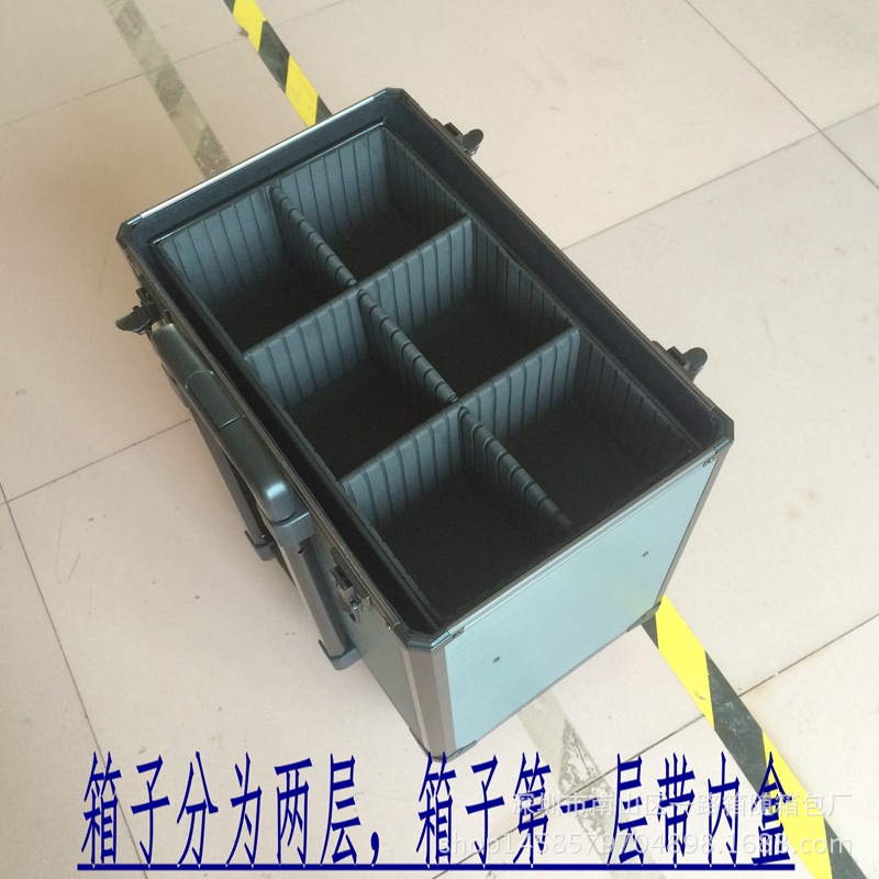 铝箱厂特价两层K型材铝合金拉杆箱、专业纹身师、绣纹工具箱 4