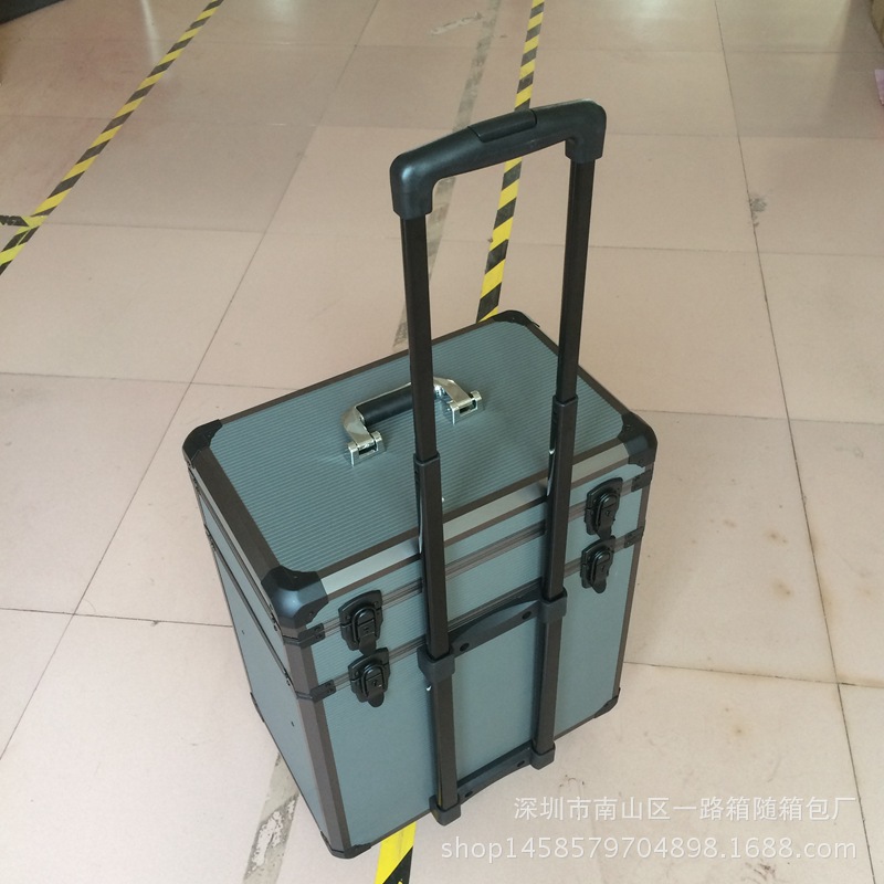 铝箱厂特价两层K型材铝合金拉杆箱、专业纹身师、绣纹工具箱 7