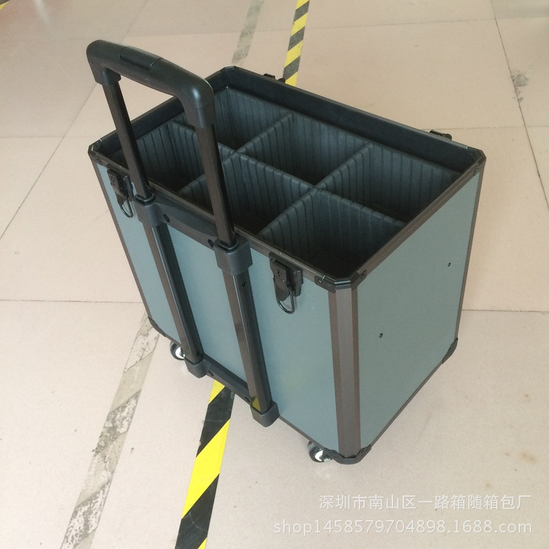 铝箱厂特价两层K型材铝合金拉杆箱、专业纹身师、绣纹工具箱 6