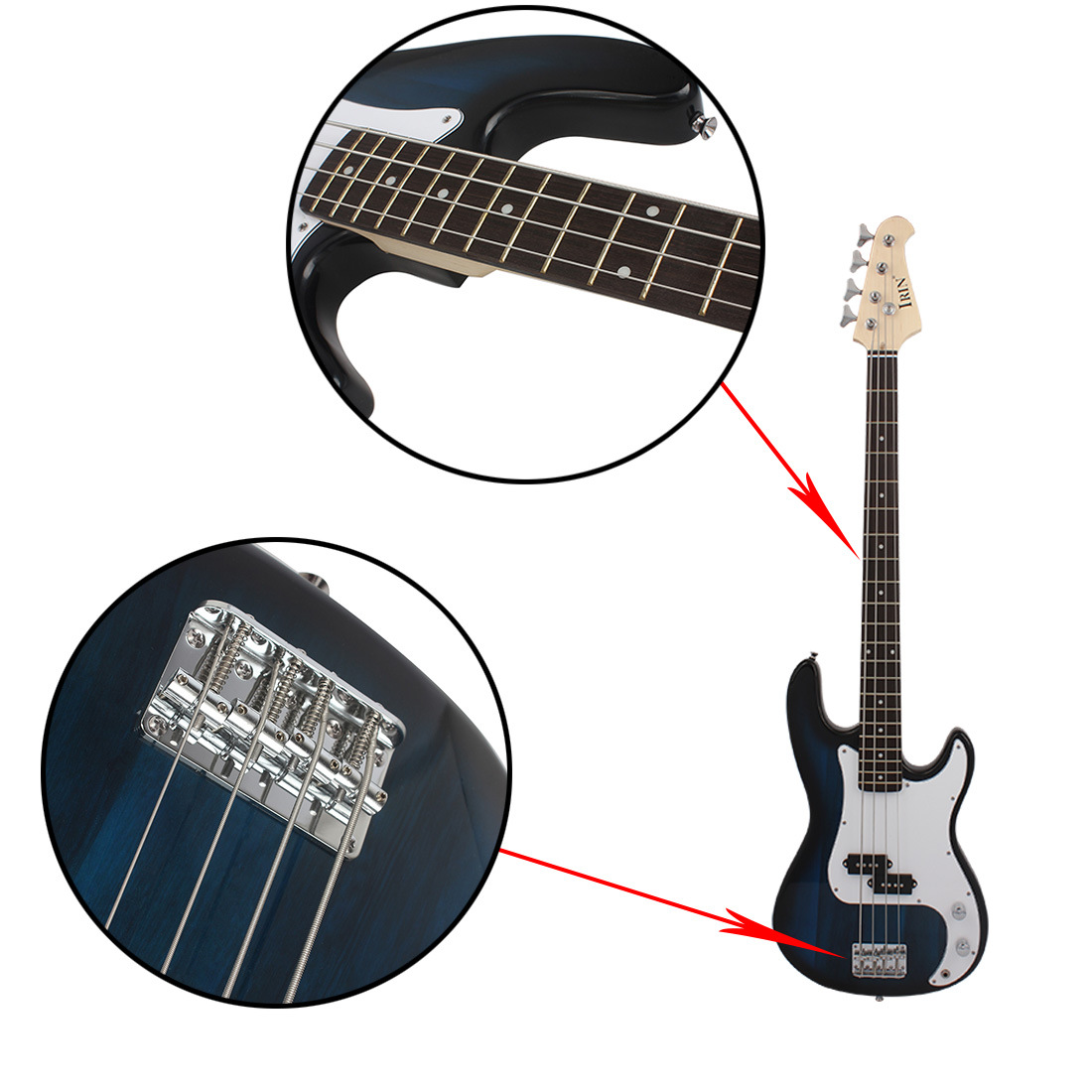 IRIN电贝司四弦电贝斯低音吉他儿童初学专业演奏摇滚4弦贝斯BASS 4