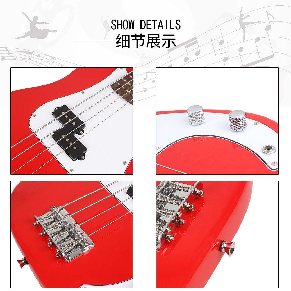 IRIN电贝司四弦电贝斯低音吉他儿童初学专业演奏摇滚4弦贝斯BASS 14
