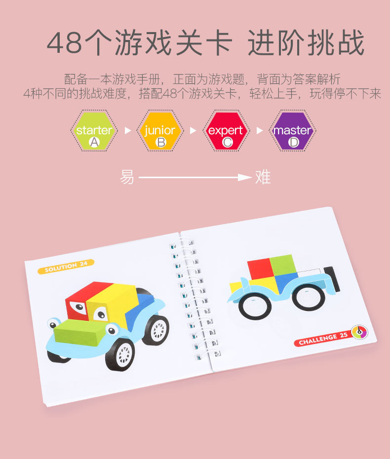 CPC儿童日与夜拼插积木城堡叠叠高宝宝魔术箱平衡积木桌游玩具 6
