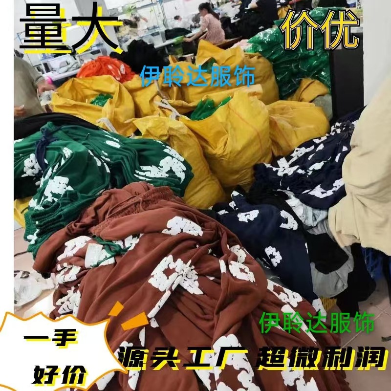 跨境批发木棉花休闲百搭全系列发泡印花卫衣卫裤简约休闲短袖短裤 15