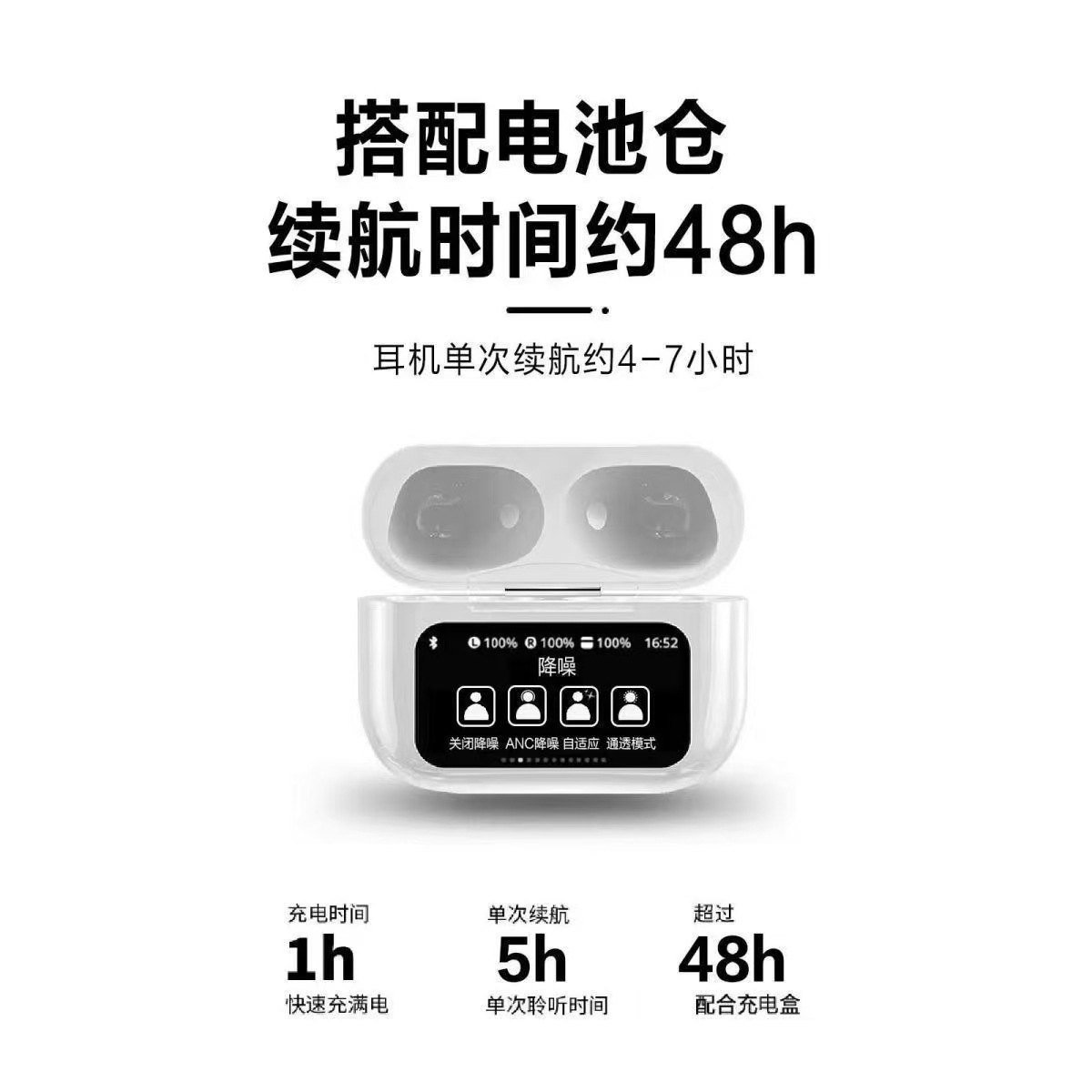 跨境A9pro高清屏显触控式带降噪APP无线蓝牙耳机长续行工厂供应 9
