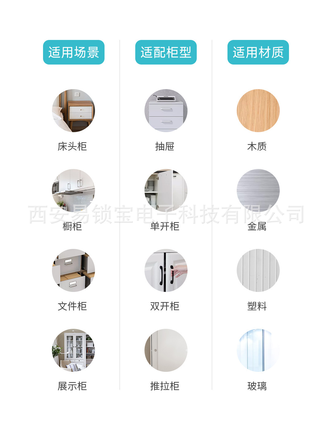 易锁宝无线指纹锁免打孔玻璃门锁抽屉锁智能蓝牙衣柜鞋柜NFC锁 13
