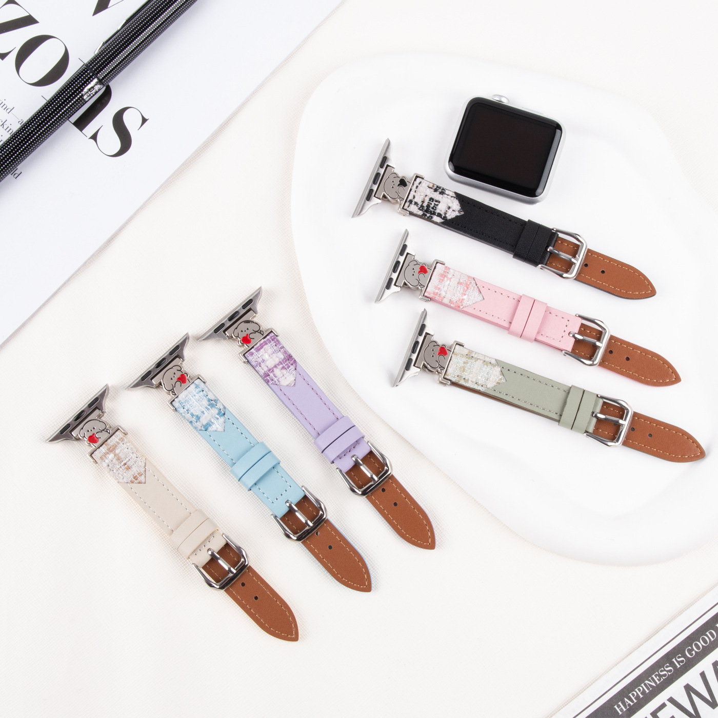 适用小米9/10手环表带华为gt6/fit4苹果iwatch11高级感手链式表带 5