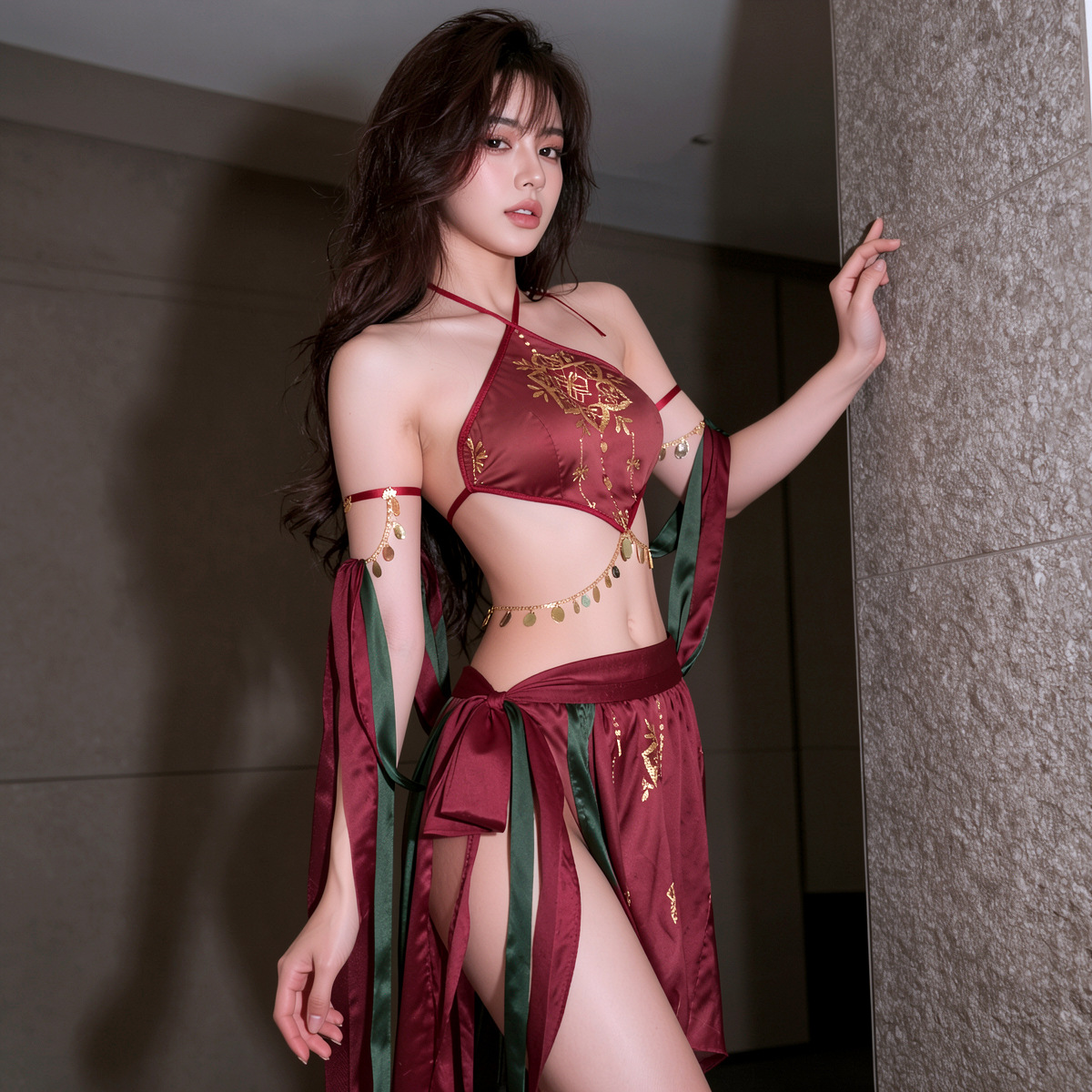 夜听香情趣内衣性感敦煌飞天舞姬异域套装挂脖肚兜古典套装