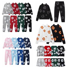 【加绒】侃爷同款发泡木棉花DENIM TEARS连帽卫衣休闲卫裤套装潮 1
