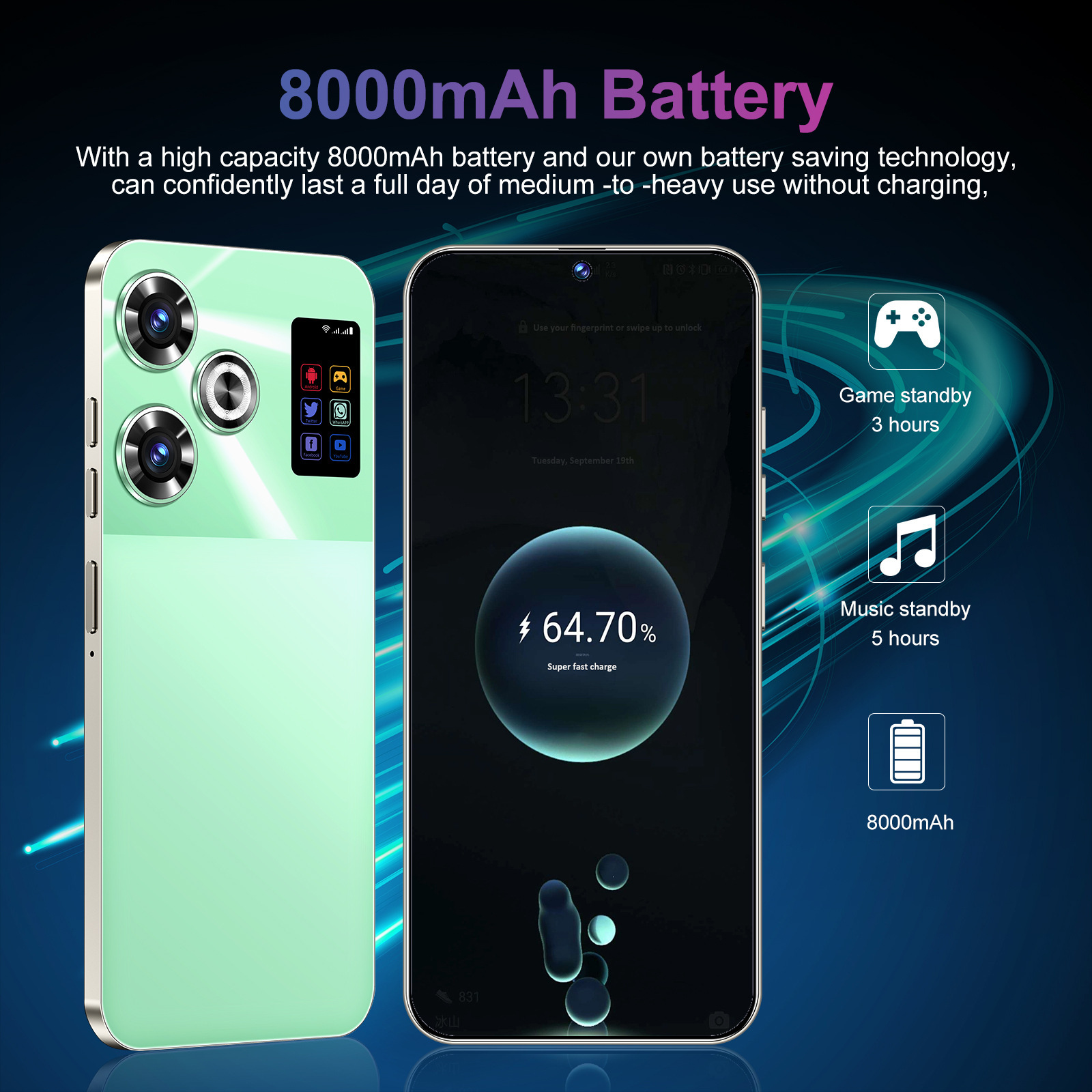 M6Pro新品跨境外贸智能手机安卓7.3英寸2+16G低价真4核全网通现货 8
