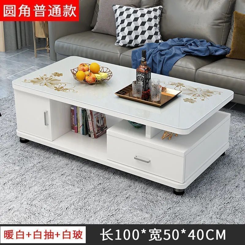 小户型茶几简约电视柜茶几组合小户型钢化客厅玻璃茶桌桌茶几客厅