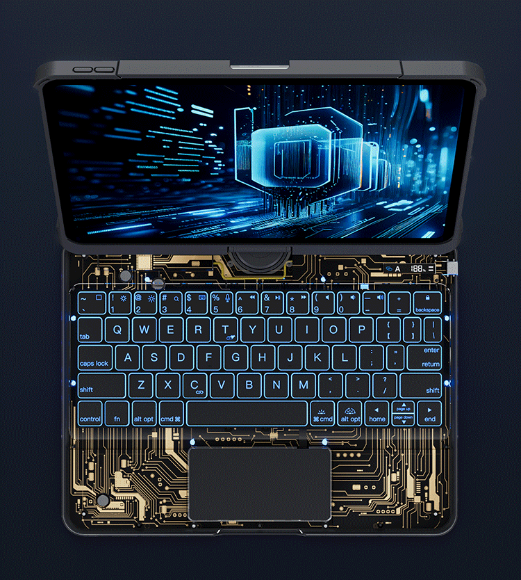 镭雕注音11代iPad妙控键盘Pro11英寸Air6七色背光蓝牙10代跨境 35