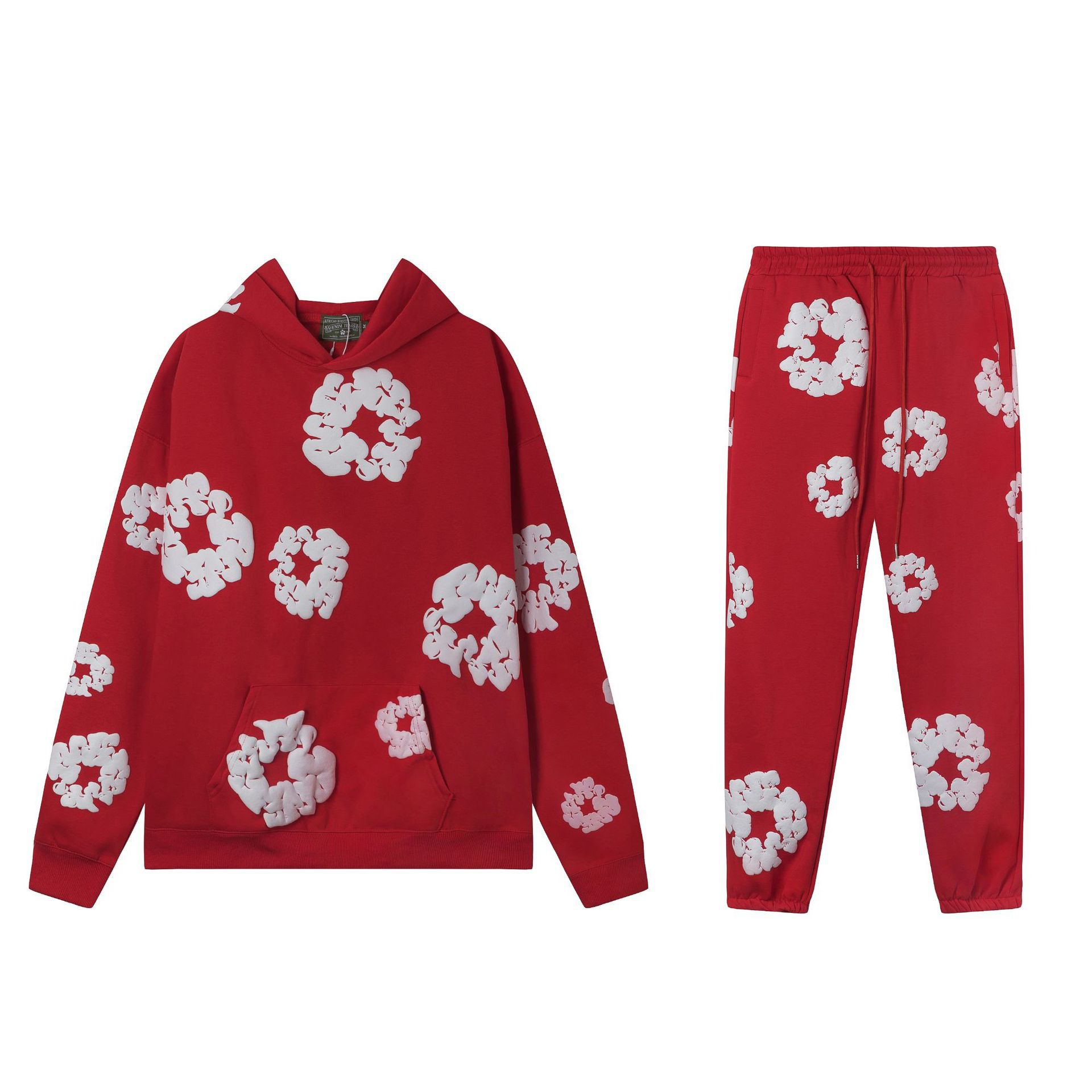 【加绒】侃爷同款发泡木棉花DENIM TEARS连帽卫衣休闲卫裤套装潮 27
