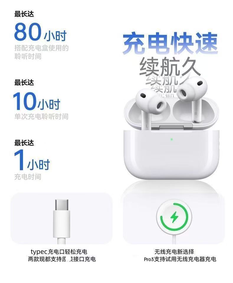 华强北2026新款顶配Pro3代无线蓝牙耳机降噪定位适用安卓苹果1617 8