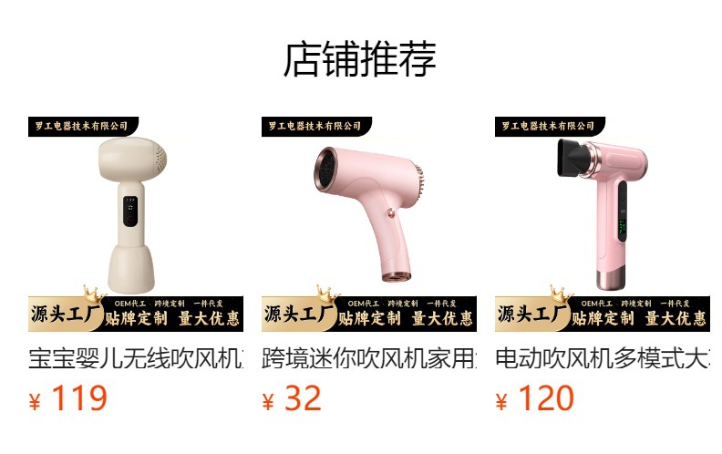 跨境专用吹风机家用电器无线智能电吹风电动多功能小型迷你一体小 1