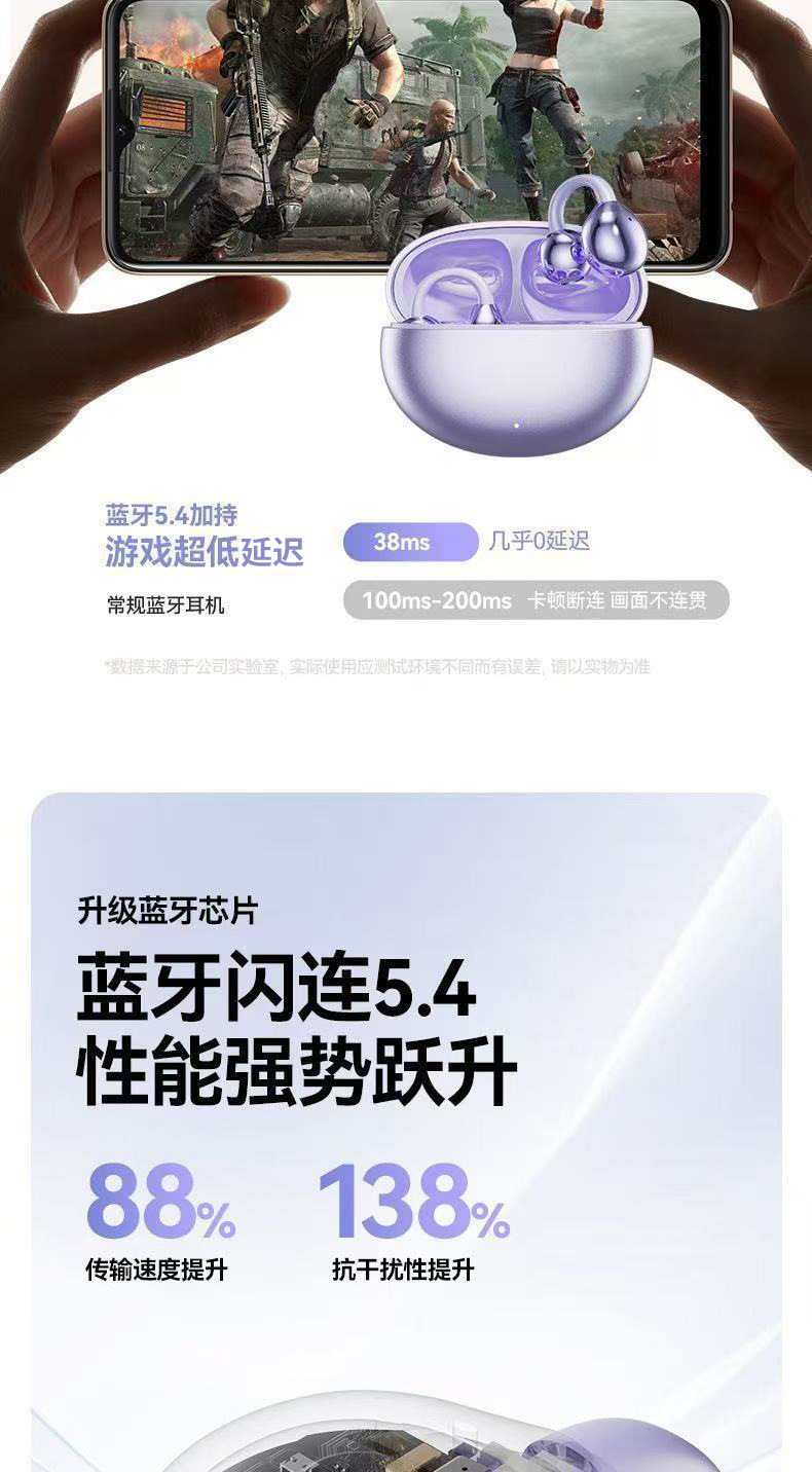 【电商爆款】蓝牙耳机耳夹式无线气骨传导超长续航运动跑步通话 16