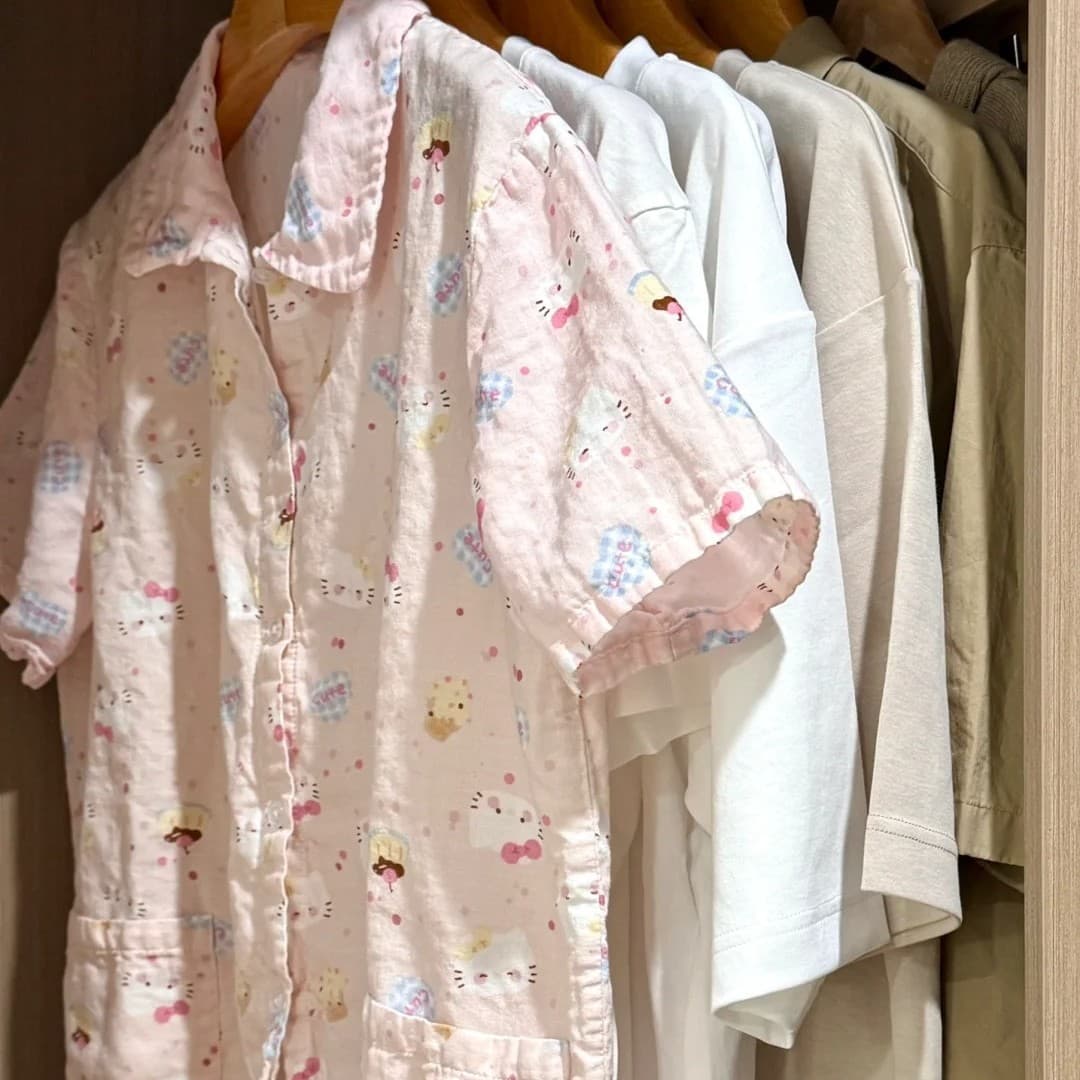 夏日新款~娃娃领短袖短裤A类100棉双层纱睡衣家居服纱布卡通可爱 6