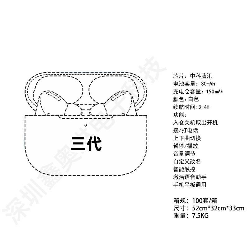 华强北蓝牙耳机无线tws7代六代五代四代三代二代pro4pro6源头工厂 9