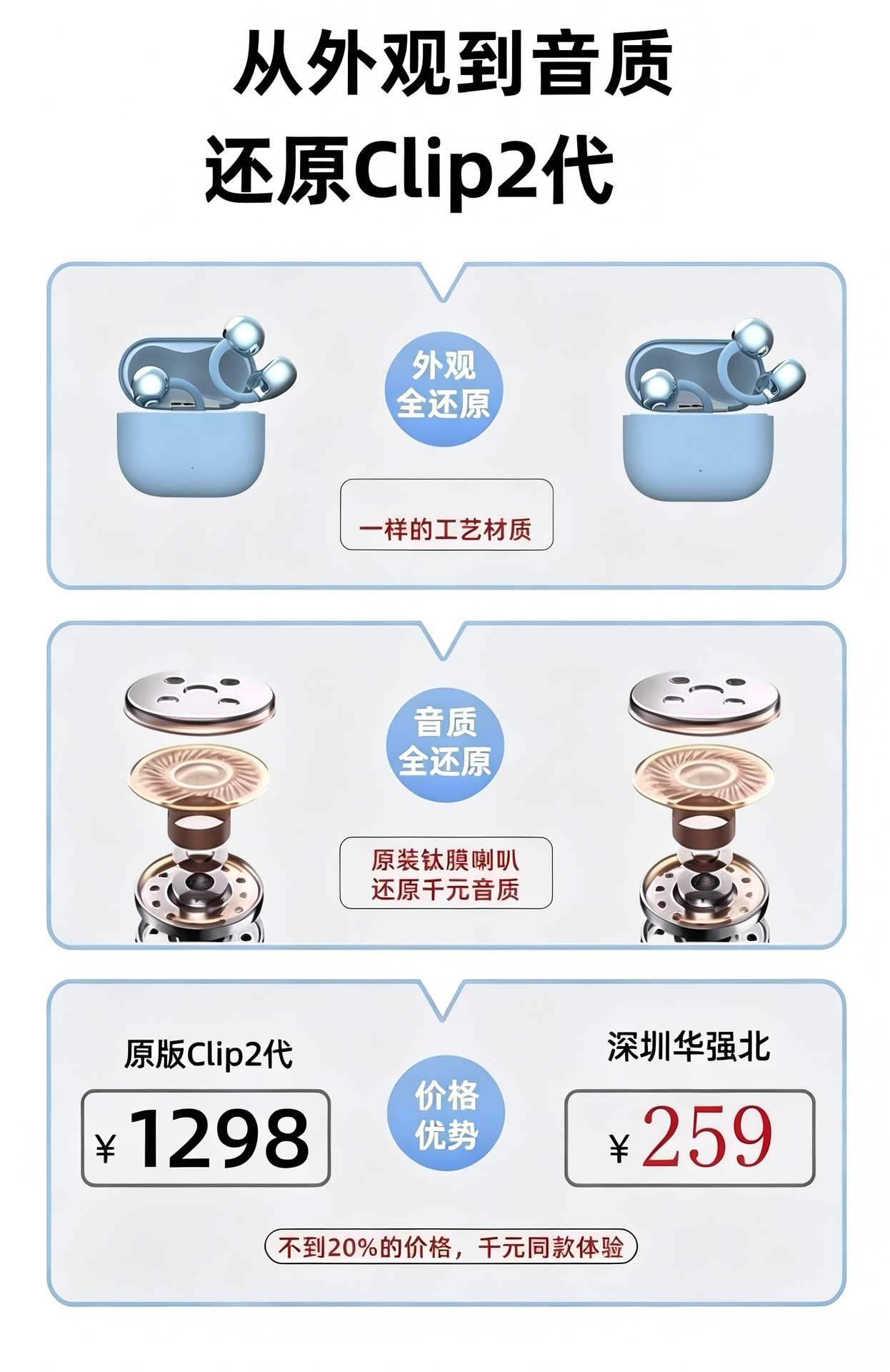 华强北Clip2二代耳夹式蓝牙耳机夹耳式不入耳2026耳夹式蓝牙耳机 11