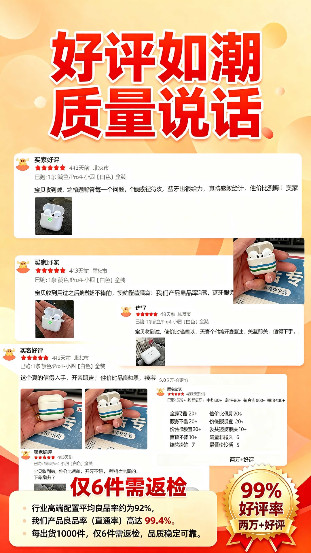华强北高品质pro4四代双耳入耳式超长续航真无线蓝牙耳机厂家批发 5