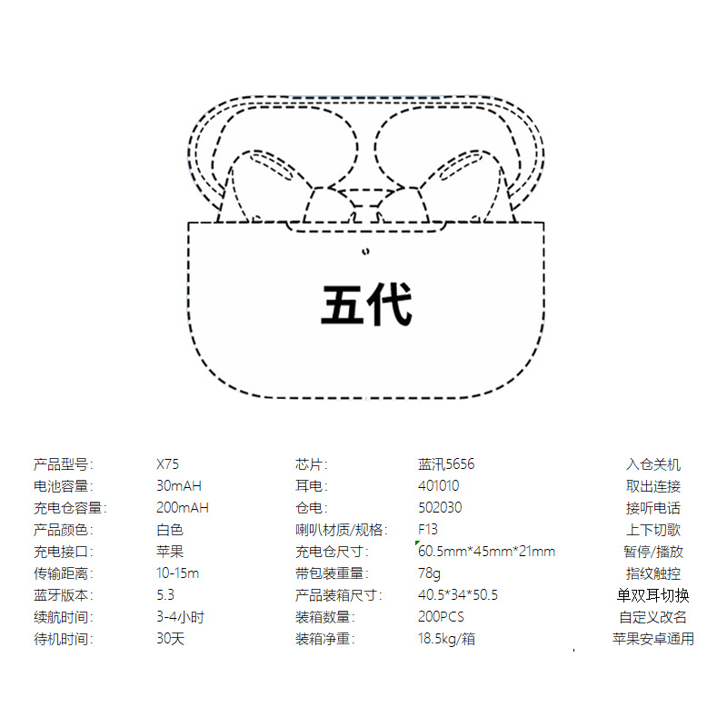 华强北高品质pro4四代双耳入耳式超长续航真无线蓝牙耳机厂家批发 11