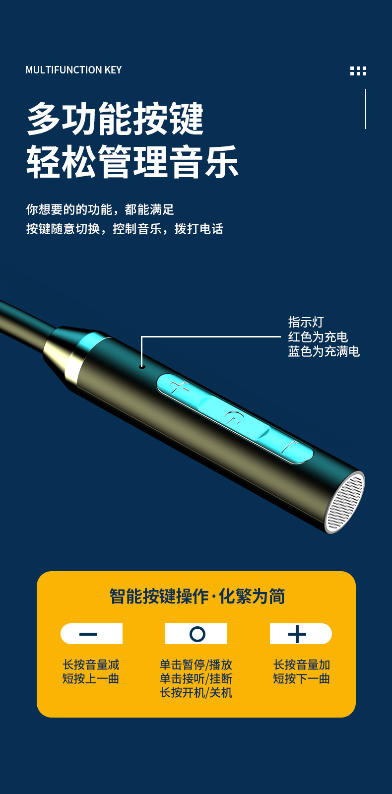 【大客户链接】蓝牙无线耳机挂脖运动入耳颈挂式超长待机厂家批发 11