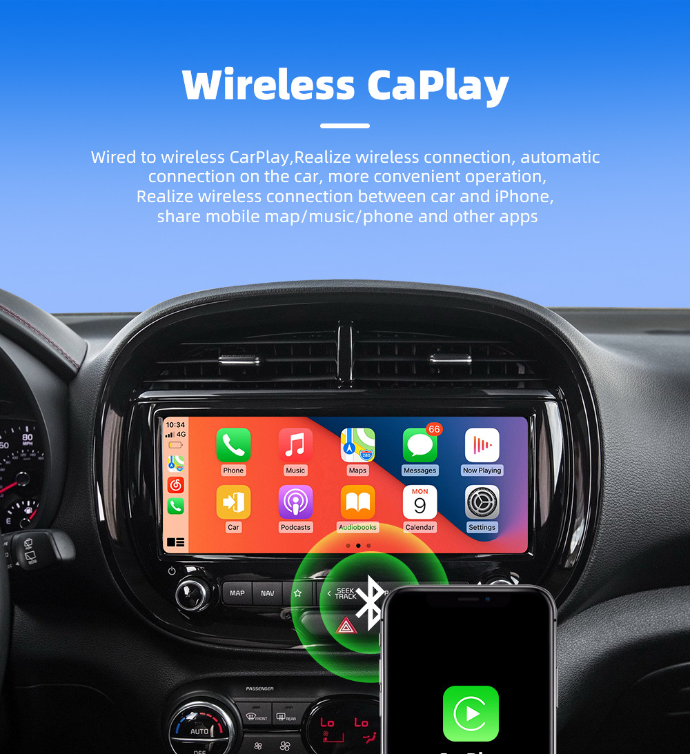 跨境2合1carplay盒子有线转无线Android AUTO适配器车机互联盒子 3