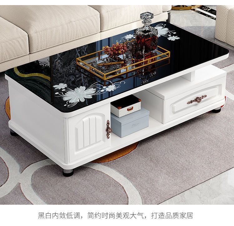 小户型茶几简约电视柜茶几组合小户型钢化客厅玻璃茶桌桌茶几客厅 15