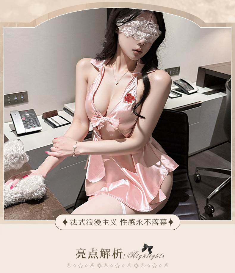 夜听香情趣内衣性感护士角色扮演裸背制服诱惑纯欲免脱睡衣套装 4