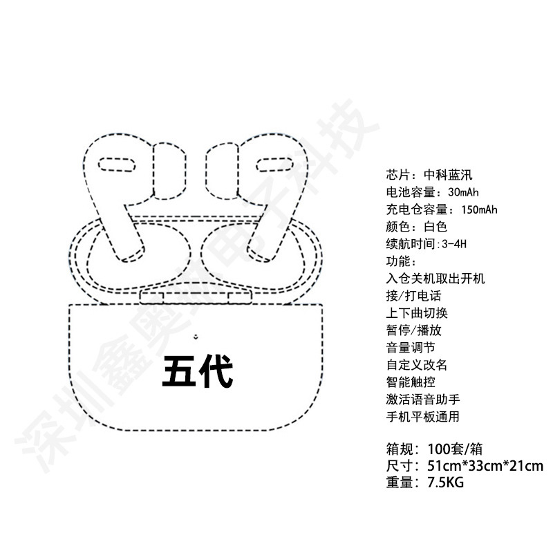 华强北蓝牙耳机无线tws7代六代五代四代三代二代pro4pro6源头工厂 13