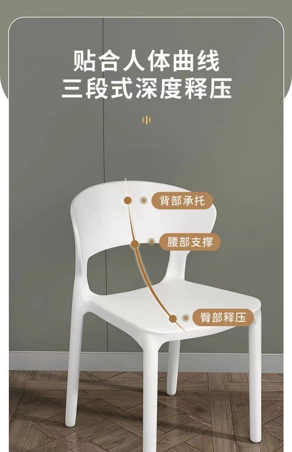 塑料椅子靠背椅家用餐椅凳子现代书新款餐桌椅久坐结实客厅收纳 9