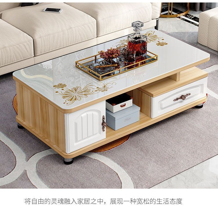 小户型茶几简约电视柜茶几组合小户型钢化客厅玻璃茶桌桌茶几客厅 16