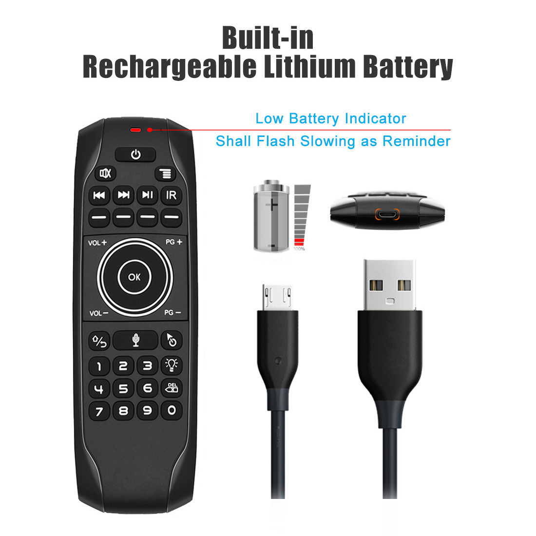 G7V PRO 语音无线飞鼠&键盘 USB2.4G 遥控器 LED背光 红外学习 15