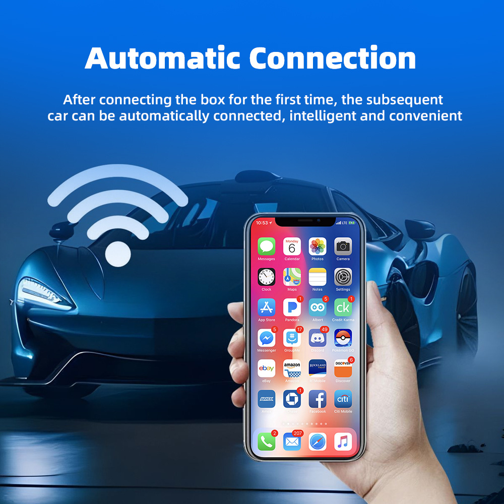 跨境2合1carplay盒子有线转无线Android AUTO适配器车机互联盒子 13