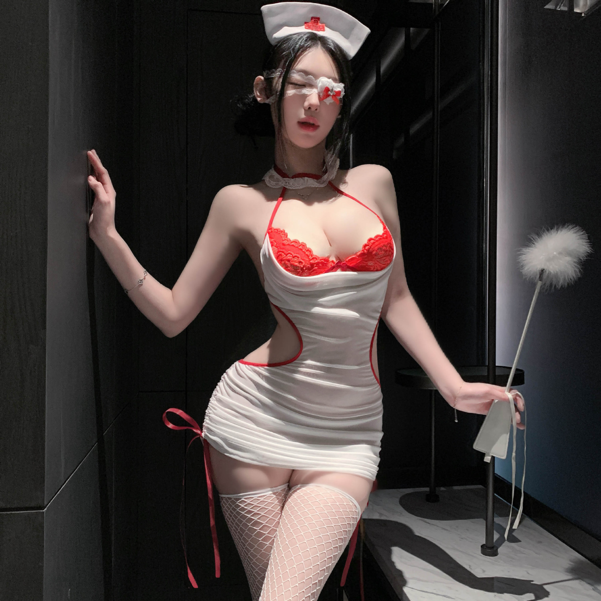 夜听香情趣内衣性感护士纯欲诱惑角色扮演包臀裙制服调整qqny镂空