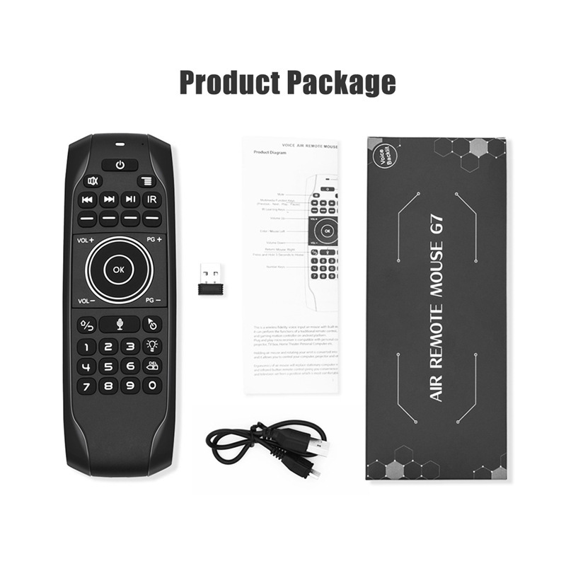 G7V PRO 语音无线飞鼠&键盘 USB2.4G 遥控器 LED背光 红外学习 20