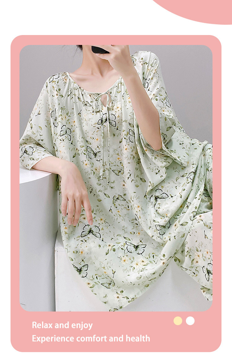 棉绸世家睡衣女款短袖短裤套装家居服时尚高级感短袖套装薄可外穿 13