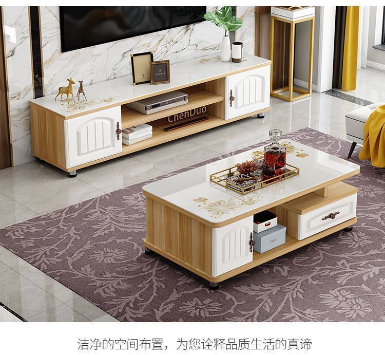 小户型茶几简约电视柜茶几组合小户型钢化客厅玻璃茶桌桌茶几客厅 14