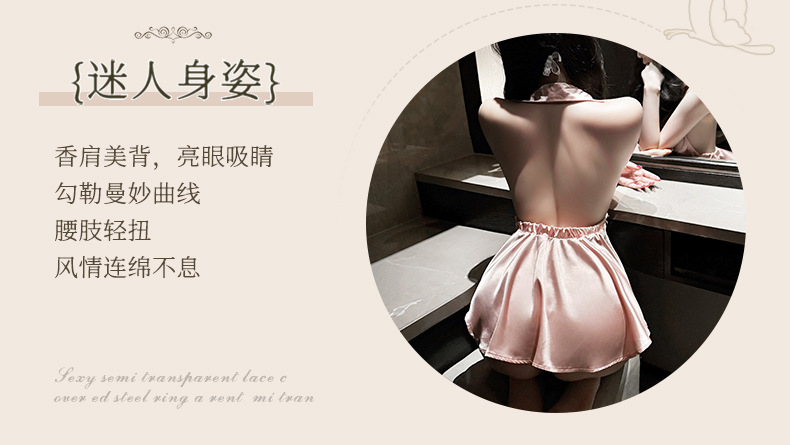 夜听香情趣内衣性感护士角色扮演裸背制服诱惑纯欲免脱睡衣套装 6