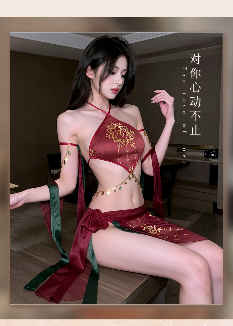 夜听香情趣内衣性感敦煌飞天舞姬异域套装挂脖肚兜古典套装 10