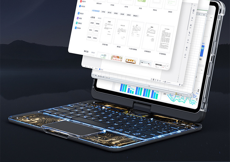 镭雕注音11代iPad妙控键盘Pro11英寸Air6七色背光蓝牙10代跨境 22
