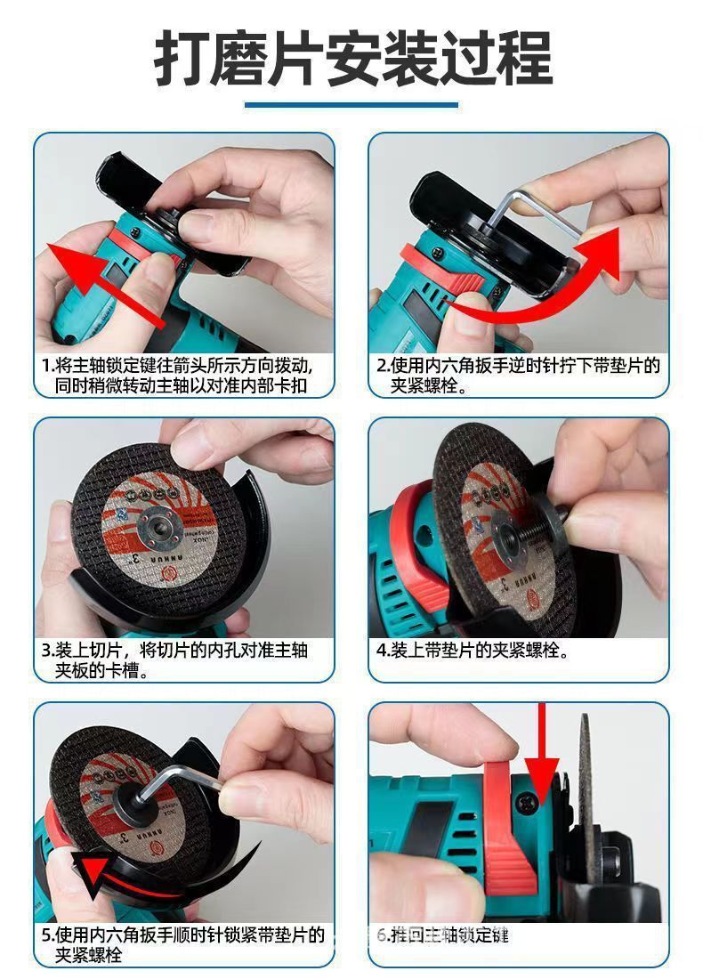 多功能迷你角磨机小型家庭锂电打磨机便携原装大功率抛光机切割机 5
