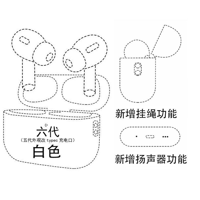 华强北中性杰理5代6代7代8代2D3代Air蓝牙耳机外贸适用抖音电商