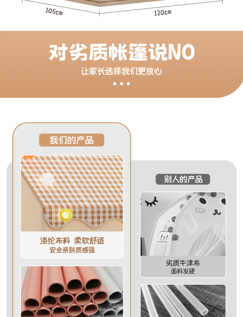 ins风儿童帐篷室内女孩男孩玩具屋公主格子小房子公主城堡游戏屋 4