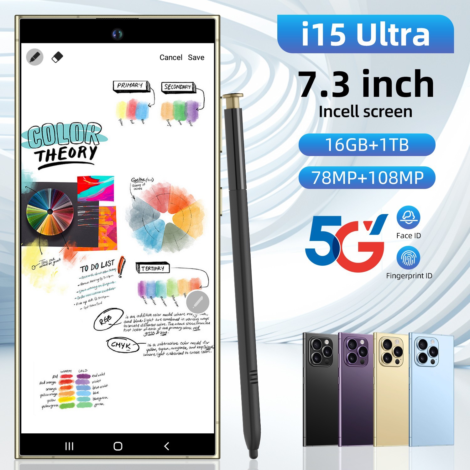 I15ultra跨境电商新品7.3英寸高清屏安卓9.0智能手机外贸低价手机 20
