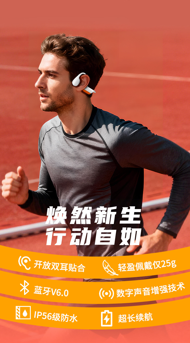 2025新款耳机不入耳开放式空气传导蓝牙耳机运动跑步批发 8