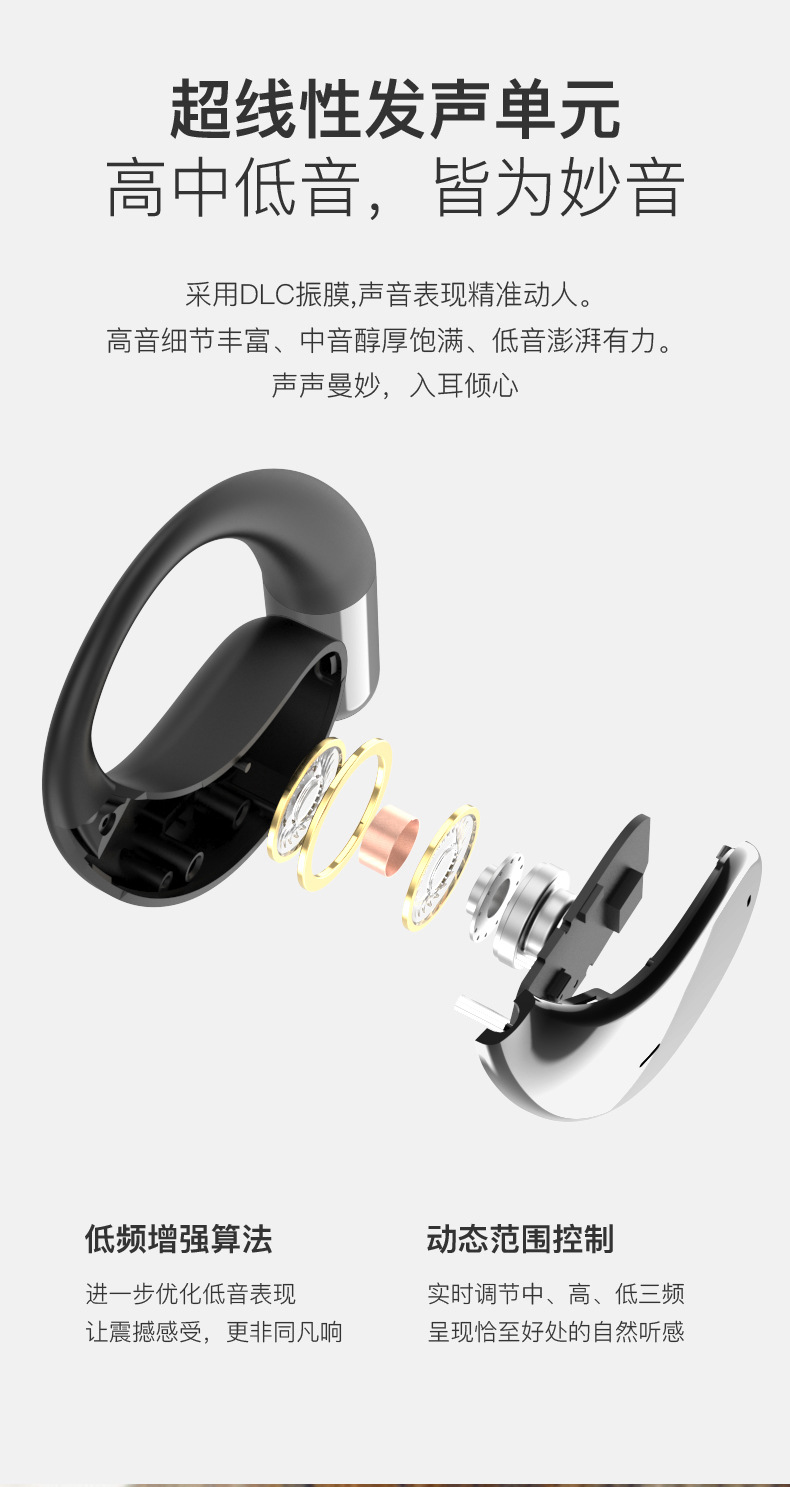 智能AI翻译OWS挂耳式无线蓝牙耳机W16temu跨境无限续航商务耳机 15
