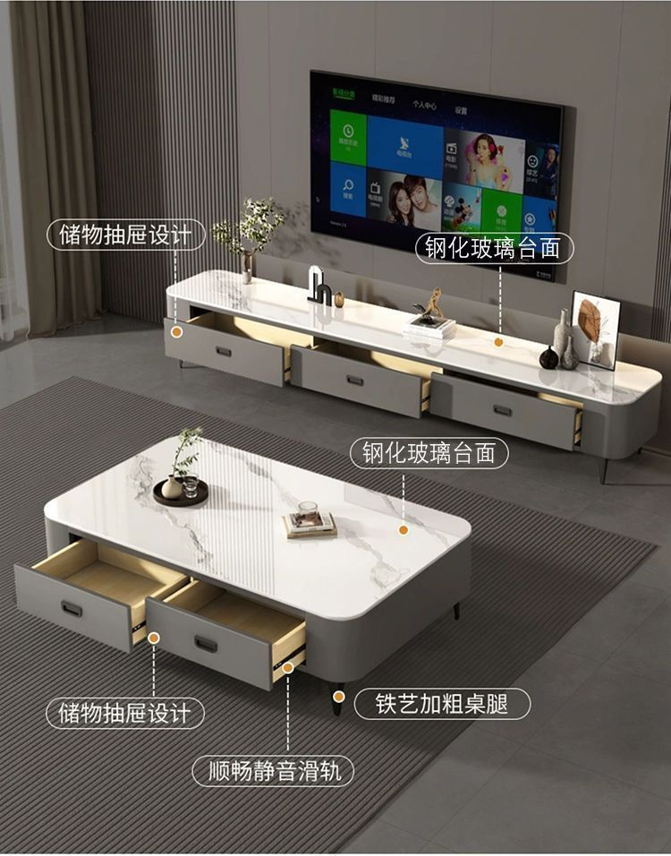 现代简约茶几客厅家用2026电视柜落地实木感泡茶一体小户型电视柜 9
