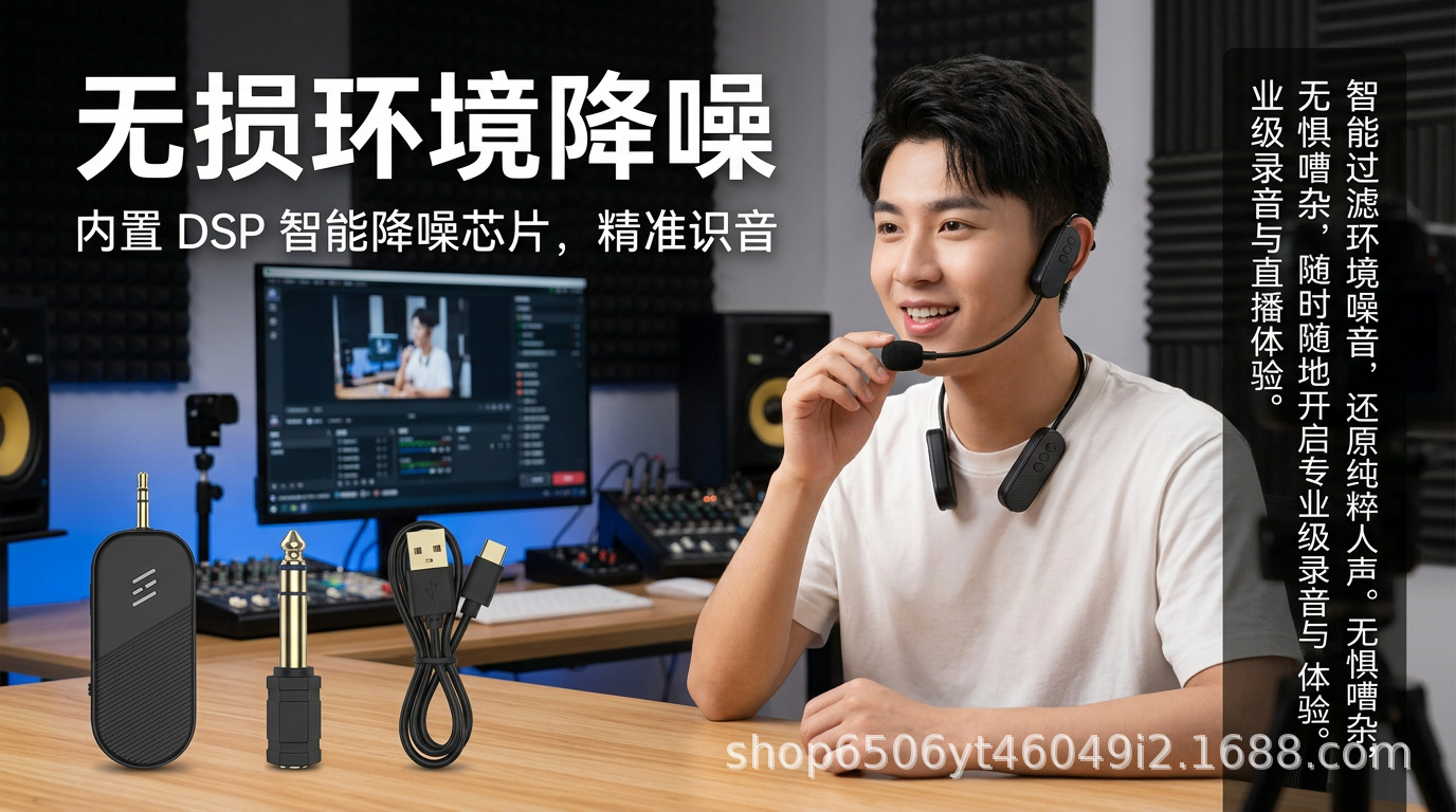 通用无线降噪话筒教师上课小蜜蜂扩音器麦克风耳麦一拖二音响用 10