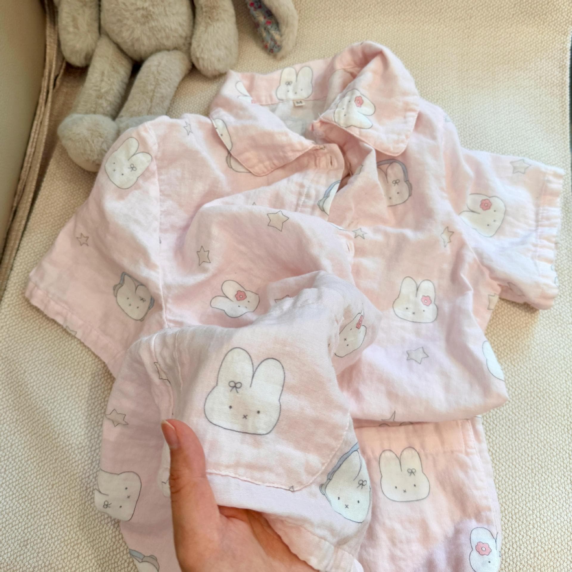 夏日新款~娃娃领短袖短裤A类100棉双层纱睡衣家居服纱布卡通可爱 7