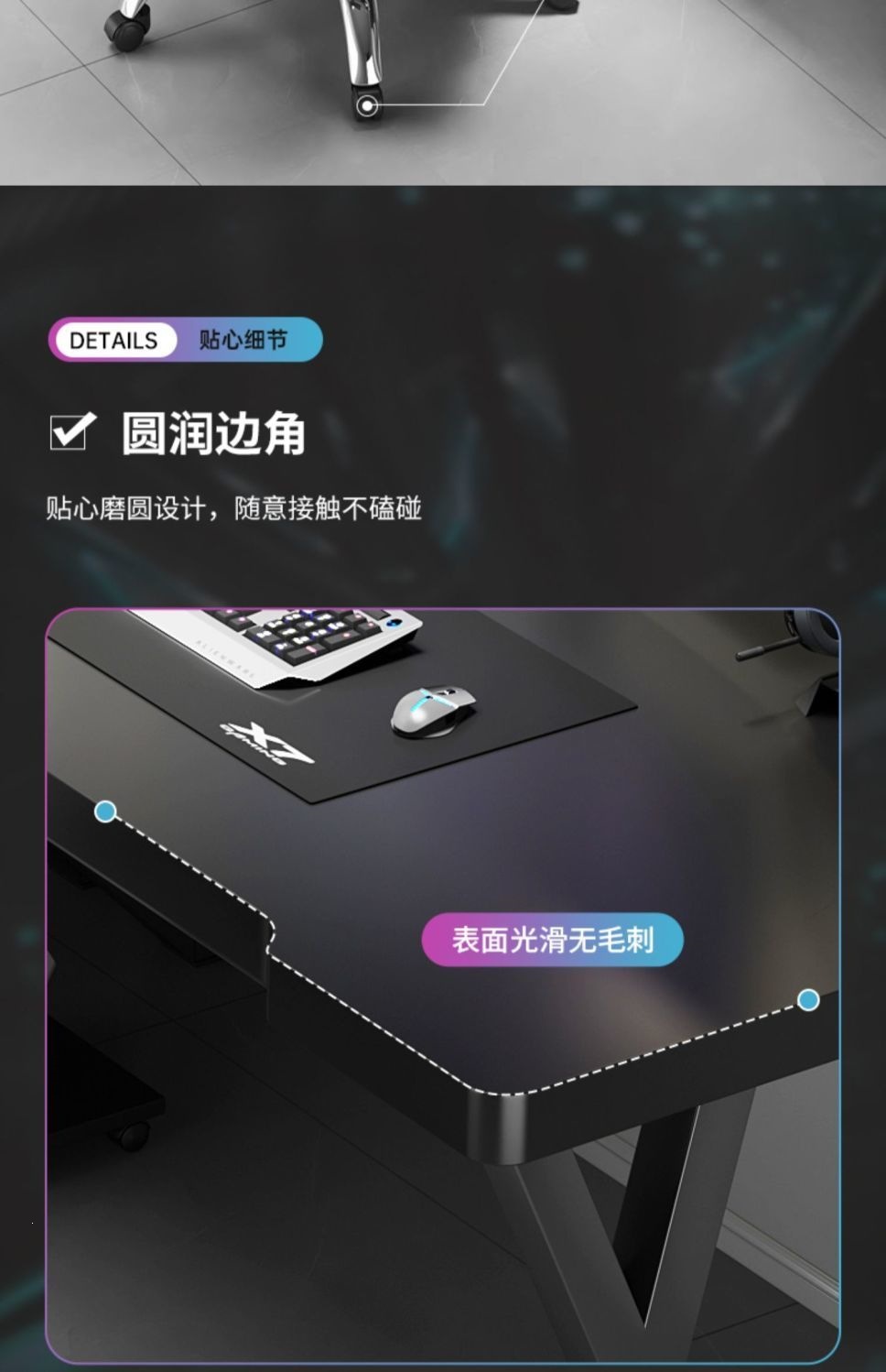 书桌长条书桌双人电脑桌台式桌子家用电脑桌工作台情侣并排电竞桌 11